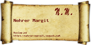 Nehrer Margit névjegykártya